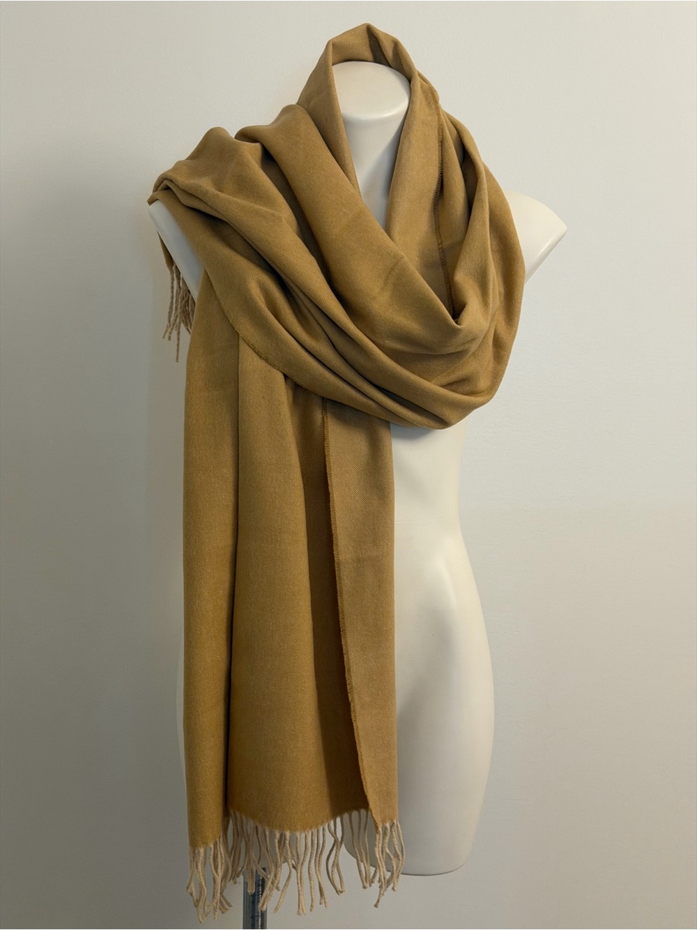 Cashmink Soft Camel Fringe Scarf